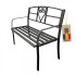 Banca metalica pentru gradina Vivatechnix VMD-1049, Negru, 121x55x98cm [6]
