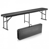 Banca pliabila 1830x307x430 mm, HDPE si Otel, pentru gradina sau catering, Negru Banca pliabila 1830x307x430 mm, HDPE si Otel, pentru gradina sau catering, Negru
