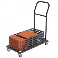 Carucior pentru scaune pliante, Otel, 1000x510x1090 mm, Capacitate 12 scaune, max 50 kg Carucior pentru scaune pliante, Otel, 1000x510x1090 mm, Capacitate 12 scaune, max 50 kg