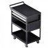 Carucior pentru scule cu 3 tavi si 2 sertare, Vivatechnix max 182 kg, 4 x roti, 785 x 450 x 945 mm, carlige laterale [4]