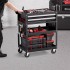 Carucior pentru scule cu 3 tavi si 2 sertare, Vivatechnix max 182 kg, 4 x roti, 785 x 450 x 945 mm, carlige laterale [5]