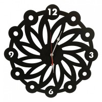Ceas de perete metalic Krodesign Daisy, diametru 50 cm, negru