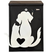 Cutie postala Vivatechnix Cat&Dog KRO-1240, otel, 400x250x100mm, Negru/Alb, 2 chei