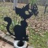 Decoratiune gradina / ghiveci Krodesign Cat&Butterfly KRO-1143, metal, inaltime 61 cm [2]