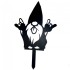 Decoratiune gradina / ghiveci Krodesign Rock&Roll Gnome KRO-1139, metal, inaltime 61 cm [2]