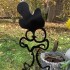 Decoratiune gradina / ghiveci Krodesign Scared Chicken KRO-1133, metal, inaltime 64 cm [7]