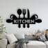 Decoratiune metalica de perete Krodesign Kitchen KRO-1120, dimensiune 60 cm, negru, grosime 1.5 mm [2]