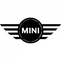 Decoratiune metalica de perete Krodesign KRO-1056, Mini Cooper, diametru 50 cm, negru, grosime 1.5 mm