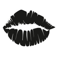 Decoratiune metalica de perete Krodesign KRO-1065 Lips Design, diametru 48 cm, negru, grosime 1.5 mm