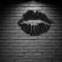Decoratiune metalica de perete Krodesign KRO-1065 Lips Design, diametru 48 cm, negru, grosime 1.5 mm [3]