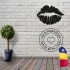 Decoratiune metalica de perete Krodesign KRO-1065 Lips Design, diametru 48 cm, negru, grosime 1.5 mm [4]
