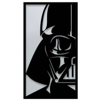Decoratiune metalica de perete Krodesign KRO-1068, Darth Vader, lungime 55 cm, negru, grosime 1.5 mm