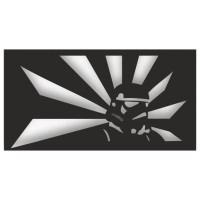 Decoratiune metalica de perete Krodesign KRO-1150 Storm Trooper, lungime 60 cm, negru, grosime 1.5 mm