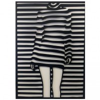 Decoratiune perete Krodesign KRO-1037 Girl, lungime 80x58 cm, negru