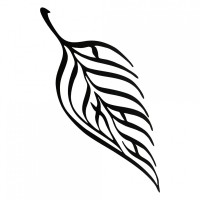 Decoratiune perete Krodesign Leaf, Lungime 100 cm, negru