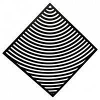 Decoratiune perete Krodesign Square Spiral, Lungime diagonala 50 cm, negru