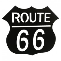 Decoratiune perete Route 66, dimensiune 68x60 cm, negru Decoratiune perete Route 66, dimensiune 68x60 cm, negru