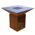 Gratar cu plita 10 mm si vatra de gatit, Vivatechnix VMD-1292, plita 975x975 mm (inaltime 1050 mm ), Otel Corten, Spatiu depozitare lemne [2]