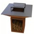 Gratar cu plita 10 mm si vatra de gatit, Vivatechnix VMD-1292, plita 975x975 mm (inaltime 1050 mm ), Otel Corten, Spatiu depozitare lemne [7]