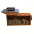 Gratar cu plita 10 mm si vatra de gatit Vivatechnix VMD-1293, 1050(H)975x975 mm, Otel Corten, Spatiu depozitare lemne [5]