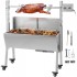 Gratar pe carbune cu capac si rotisor electric 25W, Vivatechnix Inox, Roti blocabile, inaltime de gatit reglabila, cu deflector [7]