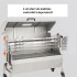 Gratar pe carbune cu capac si rotisor electric 50W, Vivatechnix Otel Inoxidabil, Termometru, Roti blocabile, inaltime reglabila  [5]