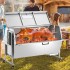 Gratar pe carbune cu capac si rotisor electric 60W, Otel Inoxidabil, Roti blocabile, Capacitate max 130 kg [6]