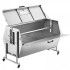 Gratar pe carbune cu capac si rotisor electric 60W, Otel Inoxidabil, Roti blocabile, Capacitate max 130 kg [8]