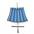 Hamac cu suport otel, pentru 2 persoane, Vivatechnix max 217 kg, 3760 x 987 x 1050 mm, matlasat, perna, Albastru cu dungi [3]