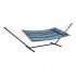 Hamac cu suport otel si perna, Vivatechnix matlasat, pentru 2 persoane, max 217 kg, 3760 x 987 x 1050 mm, Albastru/Maro [4]