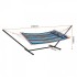 Hamac cu suport otel si perna, Vivatechnix matlasat, pentru 2 persoane, max 217 kg, 3760 x 987 x 1050 mm, Albastru/Maro [6]