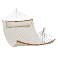 Hamac matlasat cu perna, pentru 2 persoane, max 225 kg, Dimensiuni pat 1400 x 1900 mm, Bej