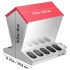 Hranitoare pentru pasari cu 10 posturi, Vivatechnix Otel galvanizat, 29.8x29.8x40 cm, Capacitate 11.3 kg, 4 x alimentatoare apa [7]