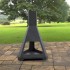 Incalzitor pentru terasa/gradina, Hexagon Fire Pit KRO-1075, Otel, Negru, 1158x725 mm, grosime 3 mm [2]