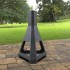 Incalzitor pentru terasa/gradina, Hexagon Fire Pit KRO-1075, Otel, Negru, 1158x725 mm, grosime 3 mm [5]