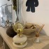 Lampa cu gaz lampant Vivatechnix Classic TR-1002A, rezervor sticla cu catifea, oglinda metal, Bej [6]