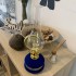 Lampa cu gaz lampant Vivatechnix Classic TR-1002Blue, rezervor sticla cu catifea, oglinda metal, Albastru [4]
