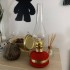Lampa cu gaz lampant Vivatechnix Classic TR-1002R, rezervor sticla cu catifea, oglinda metal, Rosu [5]