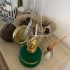 Lampa cu gaz lampant Vivatechnix Classic TR-1002V, rezervor sticla cu catifea, oglinda metal, Verde [2]