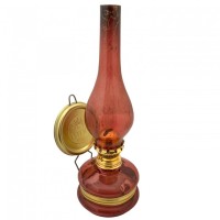 Lampa cu gaz lampant Vivatechnix Colour TR-1004R, rezervor sticla, oglinda metal, Rosu