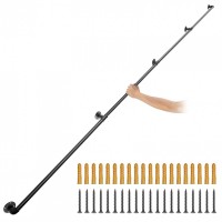 Mana curenta pentru scari, otel, Vivatechnix Negru Mat, lungime 3.6 m, diametru teava 32 mm