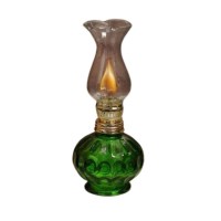 Mini Lampa cu gaz Vivatechnix Kutulu TR-1012V, inaltime 20 cm, Verde, abajur de sticla