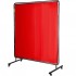Paravan sudura impotriva scanteilor Vevor 183x183 cm, cadru otel, 4 roti, rosie [3]