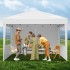 Pavilion de gradina cu pereti laterali cu ferestre, Pliabil, 2.95 x l 2.95 x H 2.63 m, Alb, Geanta transport [3]