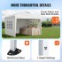Pavilion de gradina cu pereti laterali cu ferestre, Pliabil, 2.95 x l 2.95 x H 2.63 m, Alb, Geanta transport [5]
