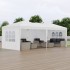 Pavilion de gradina cu pereti laterali cu ferestre, Pliabil, L 5,9 x l 2,96 x H 2,65 m, Alb, Geanta transport [3]