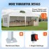 Pavilion de gradina cu pereti laterali cu ferestre, Pliabil, L 5,9 x l 2,96 x H 2,65 m, Alb, Geanta transport [5]