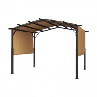 Pavilion retractabil, 2.96 x 3.95 x 2.3 m, impermeabilizare superioara, protectie solara UV50+, Otel/Poliester, Bej Pavilion retractabil, 2.96 x 3.95 x 2.3 m, impermeabilizare superioara, protectie solara UV50+, Otel/Poliester, Bej