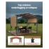 Pavilion retractabil, 2.96 x 3.95 x 2.3 m, impermeabilizare superioara, protectie solara UV50+, Otel/Poliester, Bej [7]