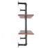 Raft metalic cu 2 x polite incluse din lemn, Vivatechnix Industrial, 1245 x 260 x 775 mm [2]
